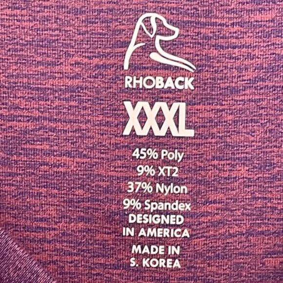 Rhoback T- Shirt Men's XXXL Purple Short Sleeve Performance Stretch - Picture 4 of 10